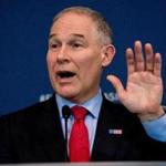 In this April 3, 2018, photo, Environmental Protection Agency Administrator Scott Pruitt speaks at a news conference at the Environmental Protection Agency in Washington. (AP Photo/Andrew Harnik)