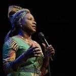 Angelique Kidjo at Sanders Theatre on Friday.