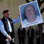 An official displayed a mug shot of Joseph James DeAngelo, suspected of being the ?Golden State Killer.?