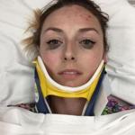 Shelby Pagan posted this selfie on the Kat Von D website to show the crispness of her eyeliner after a car accident.