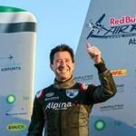 Michael Goulian flashed the thumbs-up gesture as he celebrated after winning the 2018 Red Bull Air Race World Championship in Abu Dhabi on Feb. 3, 2018.