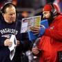 Foxborough, MA - 1/23/2017 - (2nd quarter) - (FOR POSSIBLE FUTURE SUPER BOWL STORY LINES) New England Patriots head coach Bill Belichick and New England Patriots defensive co ordinator Matt Patricia. The New England Patriots host the Pittsburgh Steelers in the AFC Championship game at Gillette stadium in Foxborough, MA. - (Barry Chin/Globe Staff), Section: Sports, Reporter: Ben Volin, Topic: 23Patriots-Steelers , LOID: 8.3.1361625046.