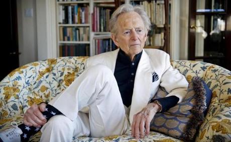 FILE - In this July 26, 2016 file photo, American author and journalist Tom Wolfe, Jr. appears in his living room during an interview about his latest book, 