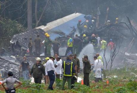 A Cubana de Aviacion aircraft crashed after taking off from Havana's Jose Marti airport.
