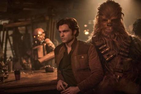 Alden Ehrenreich is Han Solo and Joonas Suotamo is Chewbacca in ?Solo: A Star Wars Story,