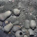 23ship -- Ceramics and artifacts found on the site of the shipwreck. (Woods Hole Oceanographic Institution)