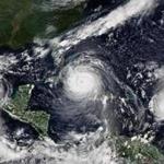 Satellite image of three 2017 hurricanes in the Atlantic at once - Katia, Irma and Jose. MUST CREDIT: NOAA/NASA.