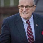 Rudy Giuliani arrives for a meeting at the clubhouse at Trump National Golf Club Bedminster in Bedminster Township, N.J. on November 20, 2016. MUST CREDIT: Washington Post Photo by Jabin Botsford