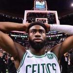 Jaylen Brown of the Celtics reacted after being defeated by the Cavaliers, 87-79, Sunday.