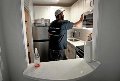 David Robinson of Southern Hands Cleaning worked at a short-term rental in Boston.
