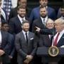 President Donald Trump welcomed the New England Patriots to the White House in 2017. 