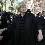 Outgoing Harvard University president Drew Faust walked on campus at graduation last month.