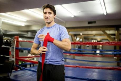 Justin Trudeau visited a boxing gym in Toronto in 2015.
