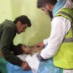 A Syrian child received treatment at a hospital in Khan Sheikhun following a suspected chemical attack last year. 