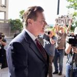 Mandatory Credit: Photo by MICHAEL REYNOLDS/EPA-EFE/REX/Shutterstock (9717410m) Former Trump campaign chairman Paul Manafort arrives at the Federal Courthouse in Washington, DC, USA, 15 June 2018. Manafort is accused of witness tampering and the office of US Special Counsel Robert Mueller has asked a federal judge to revoke his bail before a trial this autumn. Former Trump Campaign Manager Paul Manafort, Washington, USA - 15 Jun 2018