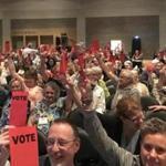 Delegates representing United Church of Christ congregations in Massachusetts voted to join with sister churches in Rhode Island and Connecticut in the effort.