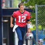 Foxborough- 06/05/18- All eyes were on QB Tom Brady as he arrives on the field for the Patriots minicamp at the Gillette Stadium practice facility. Photo by John Tlumacki/Globe Staff(sports)