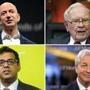 Clockwise from top left: Jeff Bezos, Warren Buffett, Jamie Dimon, and Dr. Atul Gawande.