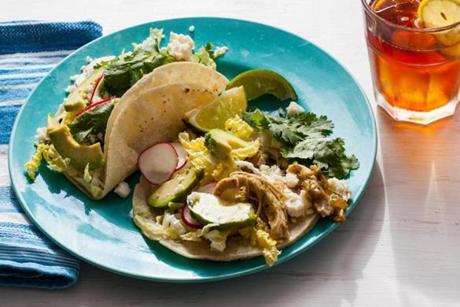 Taco truck Mexican pulled chicken tacos
