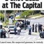 ANNAPOLIS, MARYLAND - JUNE 28, 2018: Police respond to a shooting on June 28, 2018 in Annapolis, Maryland. At least five people were killed Thursday when a gunman opened fire inside the offices of the Capital Gazette, a newspaper published in Annapolis, a historic city an hour east of Washington. A reporter for the daily, Phil Davis, tweeted that a 'gunman shot through the glass door to the office and opened fire on multiple employees.''There is nothing more terrifying than hearing multiple people get shot while you're under your desk and then hear the gunman reload,' Davis said. (Photo by Alex Wroblewski/Getty Images)