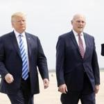 FILE ? President Donald Trump and John Kelly, the White House chief of staff, at Joint Base Andrews in Maryland, May 4, 2018. Separating children from their families had long been regarded as the nuclear option in the effort to discourage illegal immigration. The Trump administration began weighing it almost immediately upon taking office. (Tom Brenner/The New York Times) 