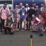 Members of the Red Sox dressed in patriotic colors for their trip to Kansas City on July 4, 2018. (Boston Red Sox photo)