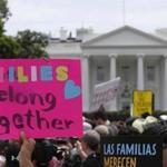Activists marched past the White House to protest the Trump administration's approach to illegal border crossings during a recent rally. 
