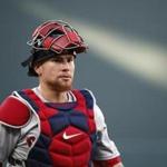 Boston Red Sox catcher Christian Vazquez walks on the field before a baseball game against the Baltimore Orioles, Tuesday, June 12, 2018, in Baltimore. (AP Photo/Patrick Semansky)