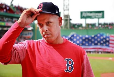 Boston MA 6/8/18 Boston Red Sox manager Alex Cora before they play the Chicago White Sox at Fenway Park. (photo by Matthew J. Lee/Globe staff) topic: 03schtrack reporter: 
