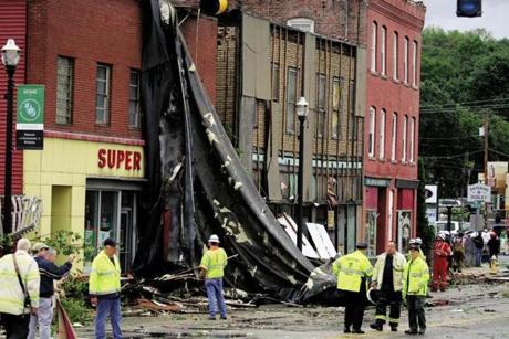 Recovery began Saturday after buildings on Main Street in Webster were damaged by a tornado.
