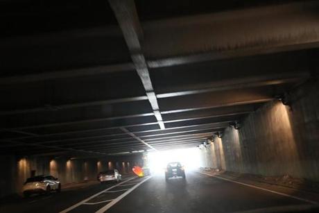 A view underneath the Storrow Drive overpass which runs roughly from Clarendon to Berkeley Street. 
