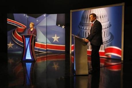 Senator Elizabeth Warren and opponent Geoff Diehl held their final debate Tuesday at the WCVB-TV (Channel 5) studios.
