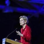 Senator Elizabeth Warren addressed a gathering of top Democrats in New Hampshire.