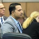 Nouman Raja sat as attorney Richard Lubin gave his closing arguments in Raja's trial on March 6. 