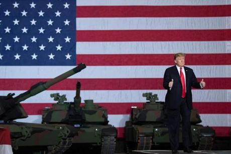 President Trump said Wednesday that Michael Dukakis, the 1988 Democratic presidential candidate and former Massachusetts governor, ??tanked when he got into the tank.??
