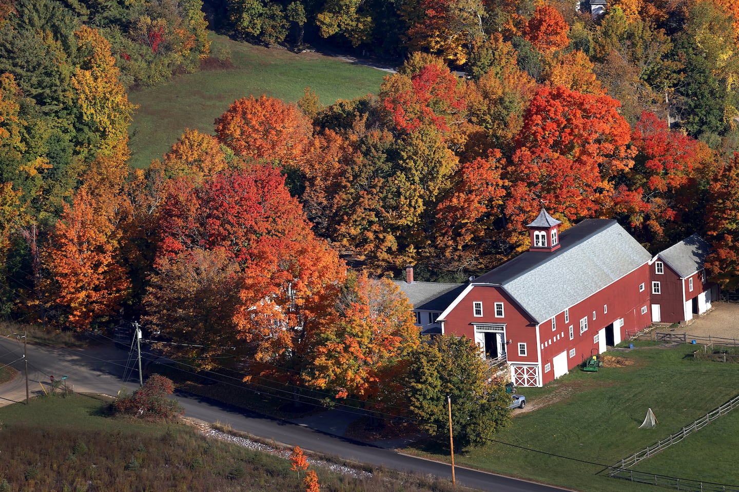 Fall foliage explodes in color in New Hampshire.