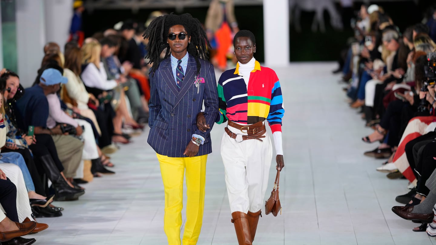 Models walk the runway during the Ralph Lauren Spring/Summer 2025 fashion show as part of New York Fashion Week on Sept. 5, at Khalily Stables in Bridgehampton, NY.