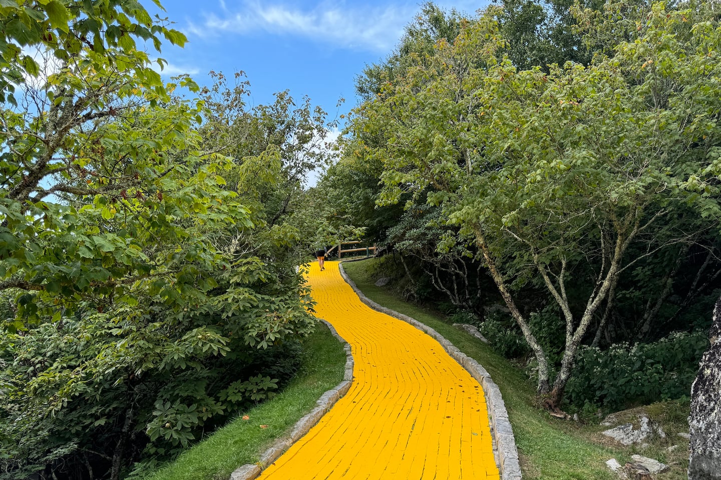 The yellow brick road, made of 44,000 specially glazed bricks, leads park-goers through the Land of Oz in North Carolina.