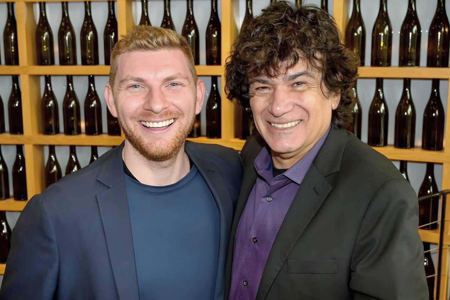 John Logan (left) and Cha-Chi Loprete (right) pose at City Winery.