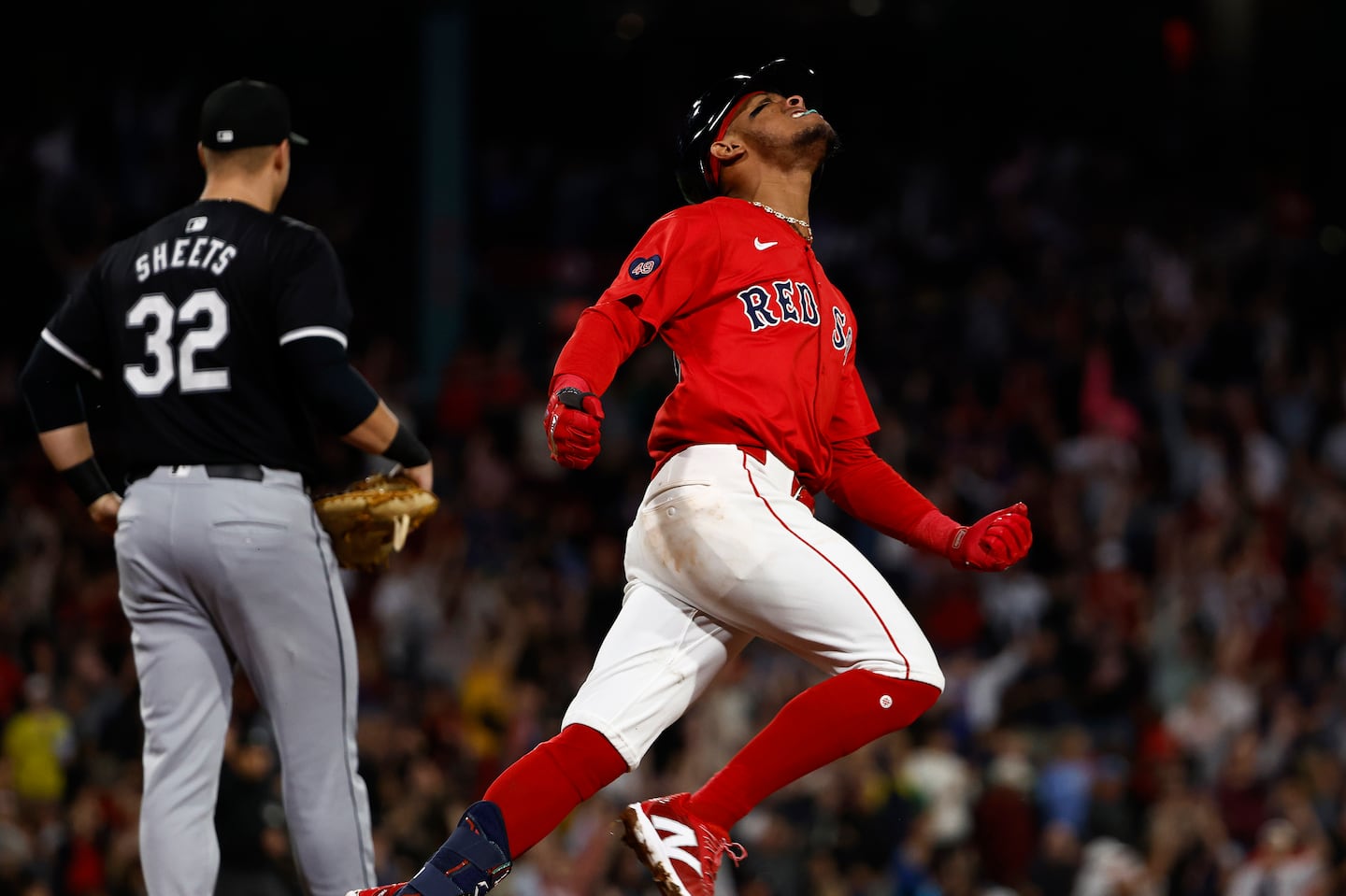 Ceddanne Rafaela thanked the heavens he was able to deliver the winning hit in the seventh inning on Friday night, his two-run home run the difference in Boston's 3-1 victory.