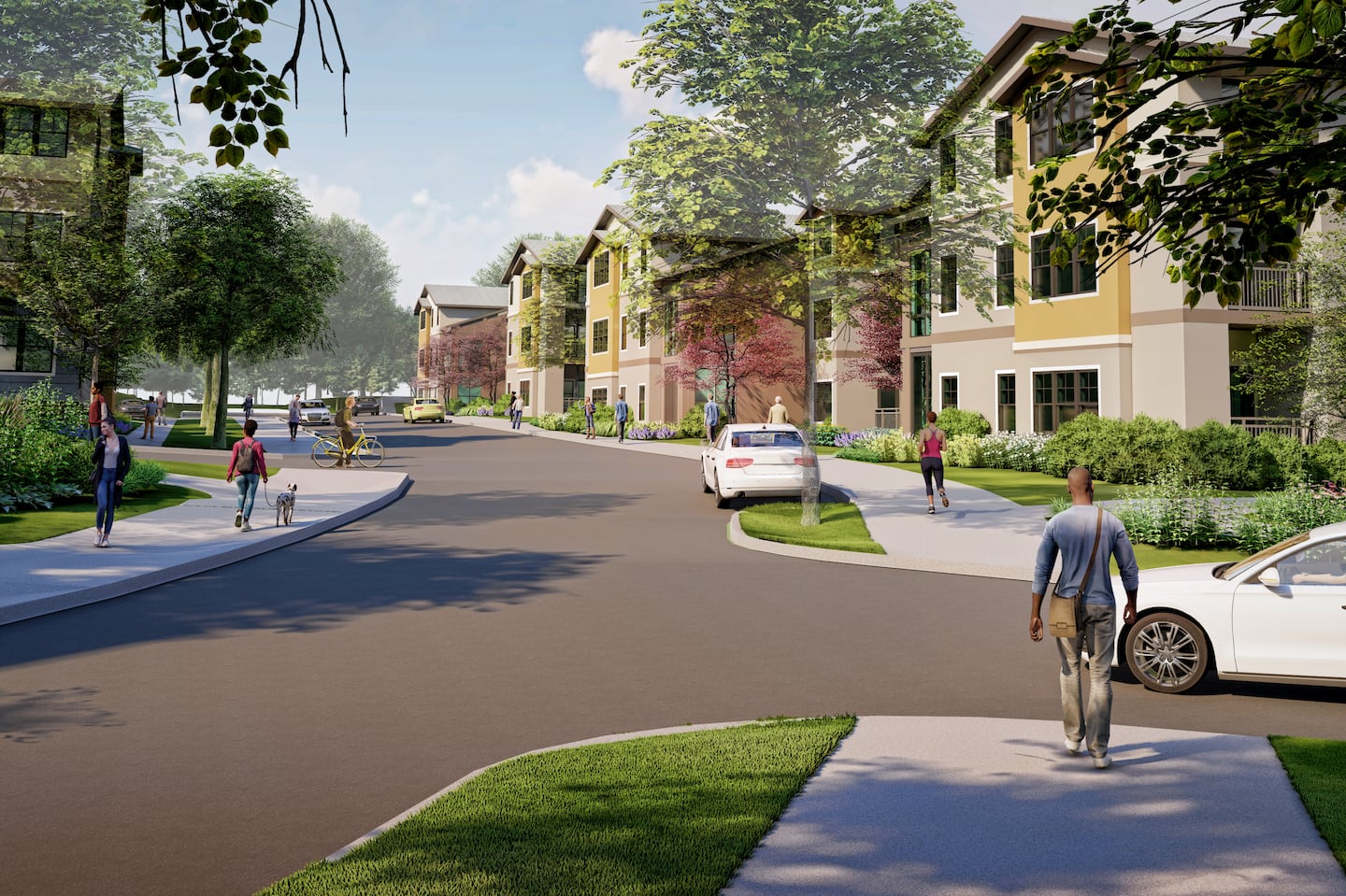 An artists rendering of the proposed housing development on the Hyde Park/Roslindale line.