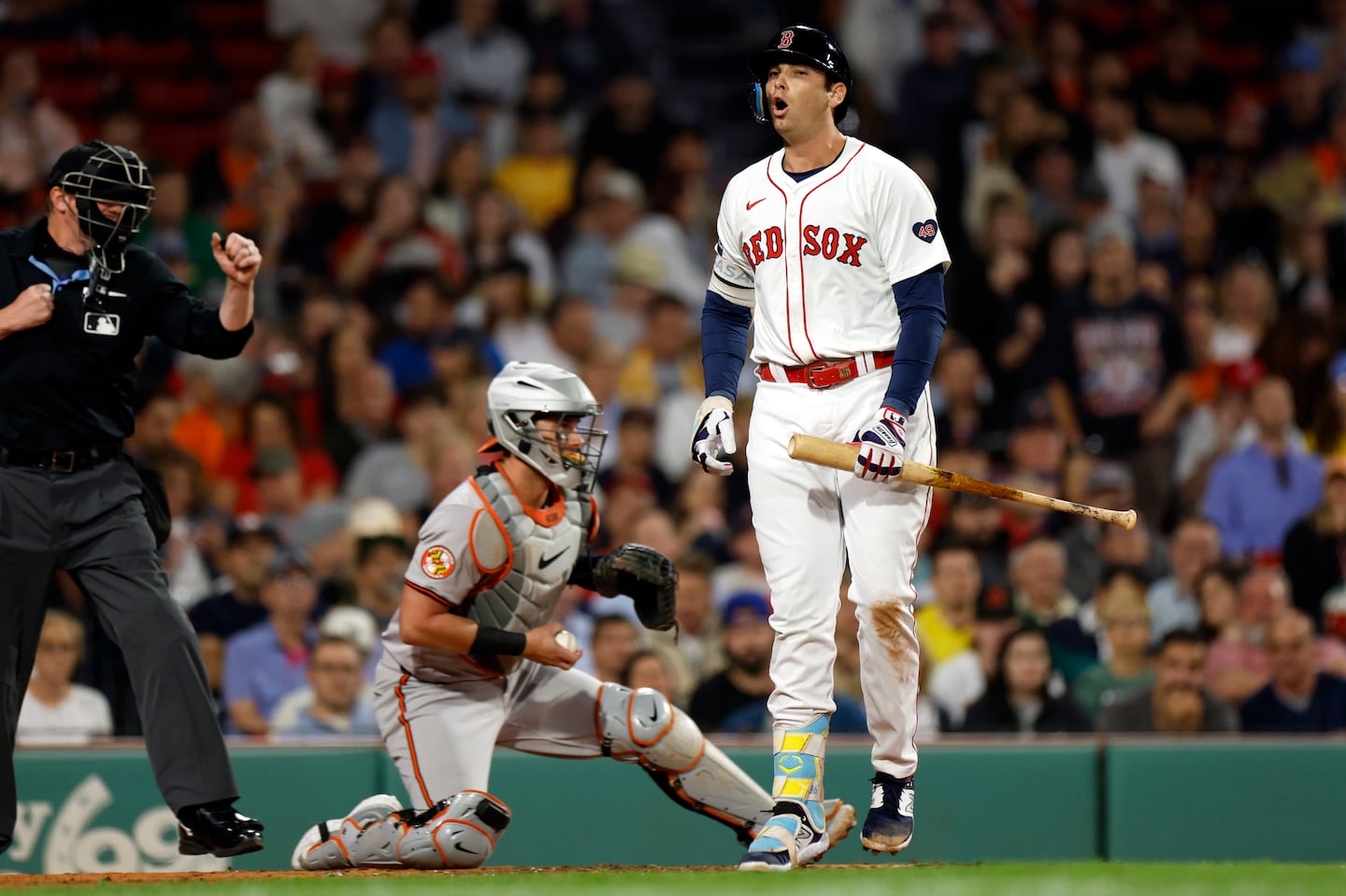 Triston Casas delivered an RBI double, but he struck out in his other three plate appearances.