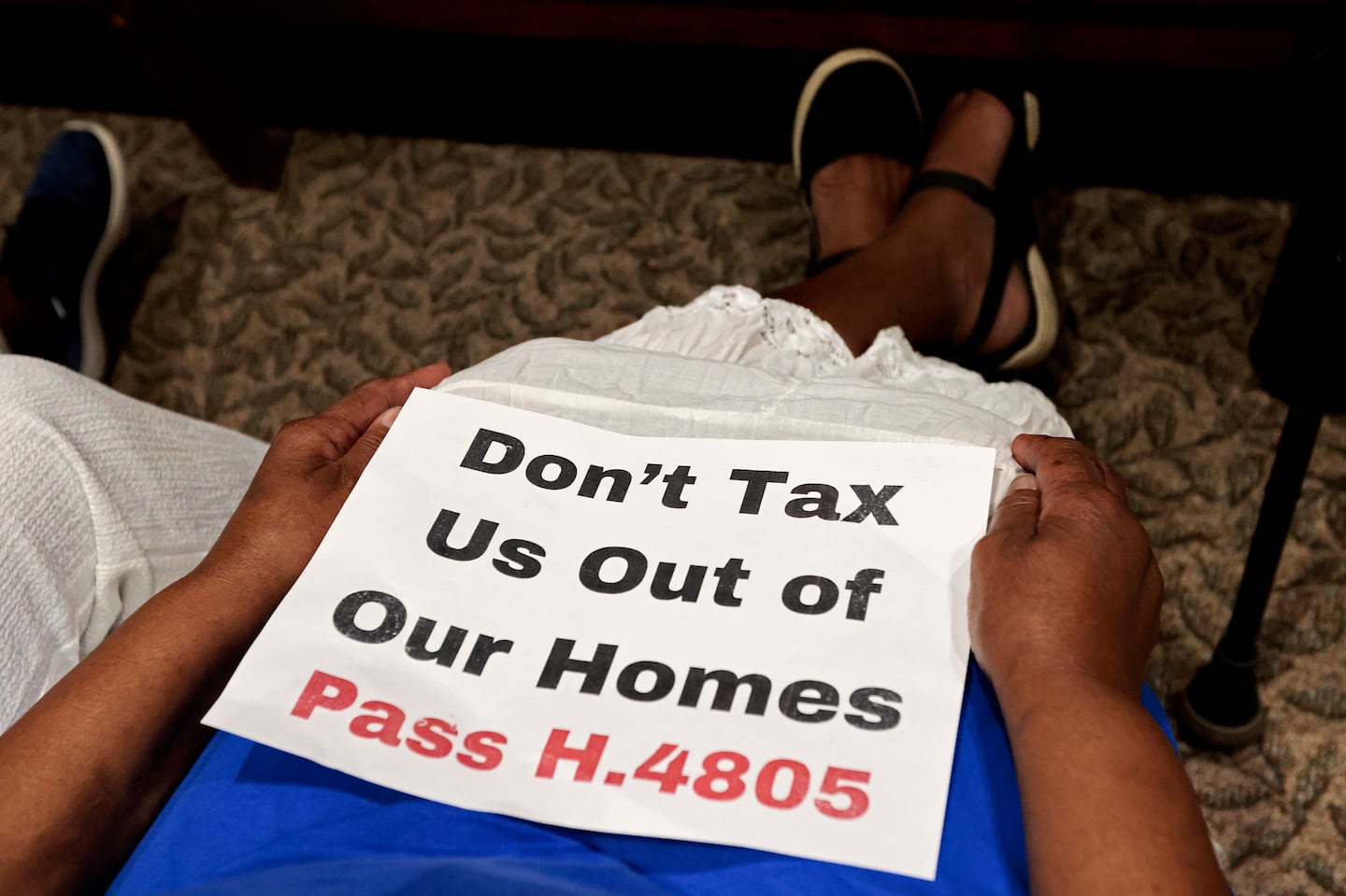 Members of the Massachusetts Senior Action Council came out in support during a State House hearing in July for Boston Mayor Michelle Wu's plan to shield homeowners from a sharp spike in property taxes by temporarily boosting commercial rates.