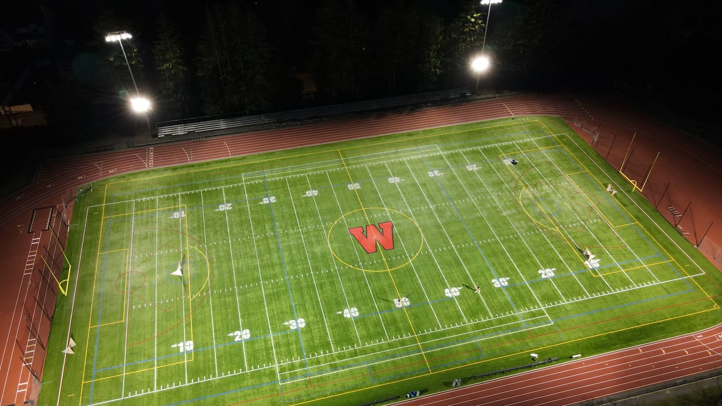 Hunnewell Field has hosted football games since 1932. It now has state-of-the-art lights for the first time.