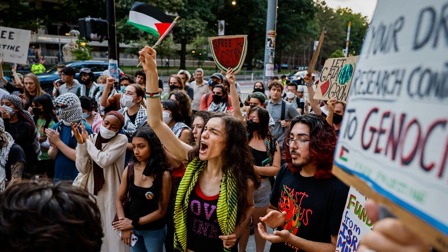 MIT students and faculty gathered Friday to protest the university’s involvement in Israel and to show support for Palestinians.