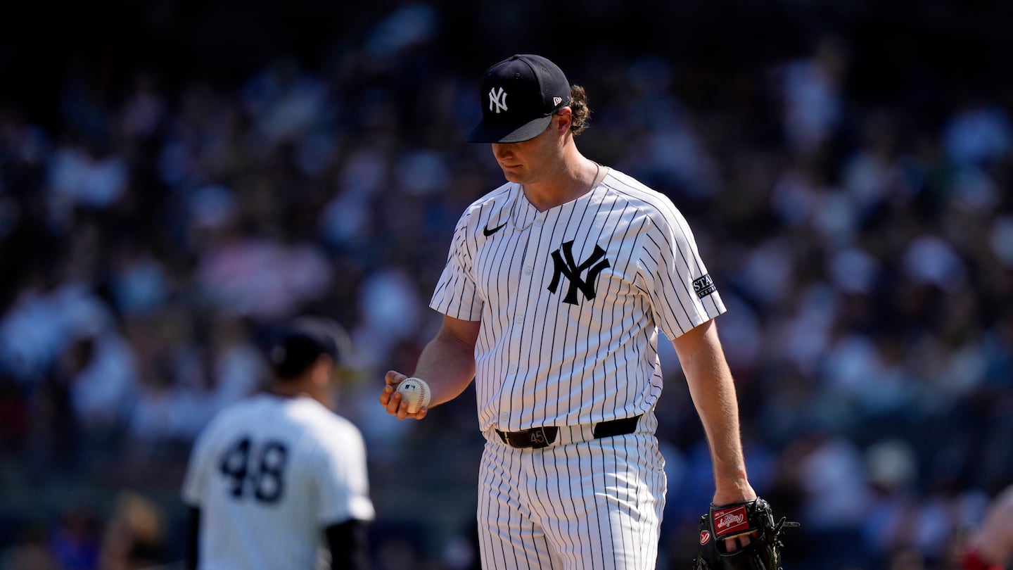 Yankees pitcher Gerrit Cole allowed seven runs and was yanked with one out in the fifth inning.