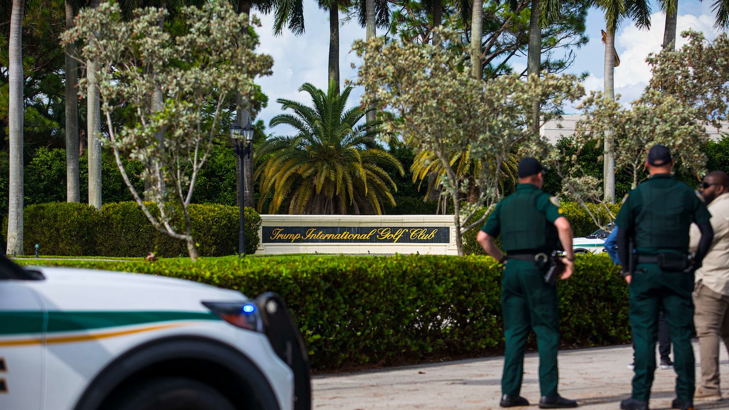 Police outside Trump International Golf Club in West Palm Beach, Fla., on Sunday.