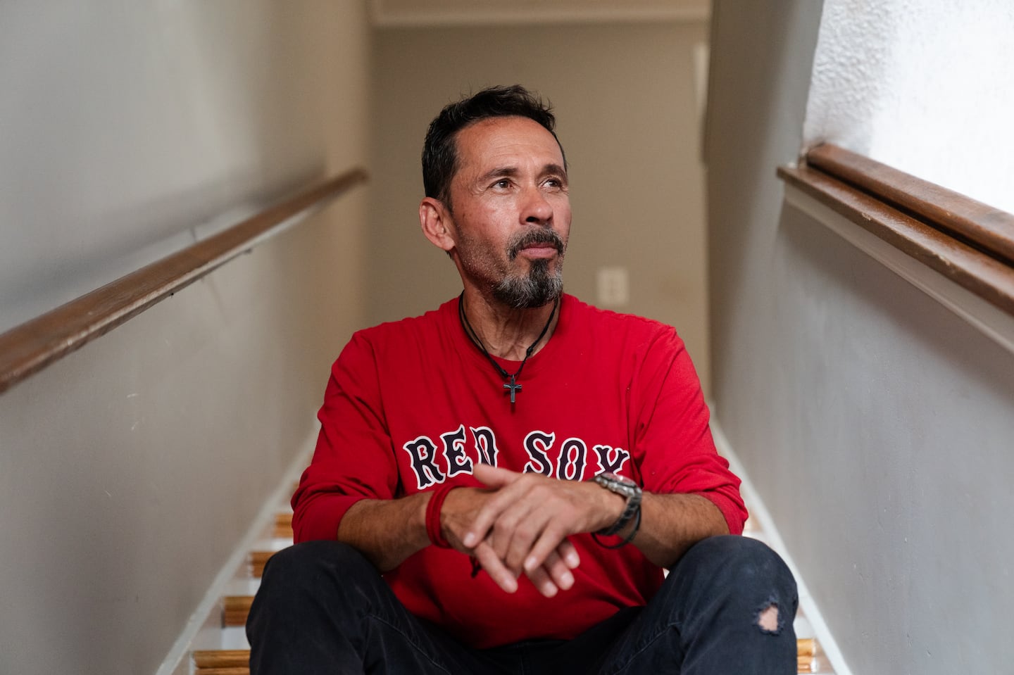 Cancer survivor Luis Perez at his home in Chelsea.