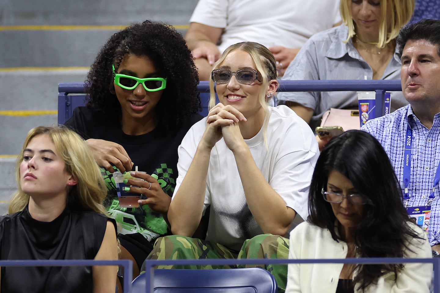 Paige Bueckers (center) attended the US Open on Sept. 6 in New York.