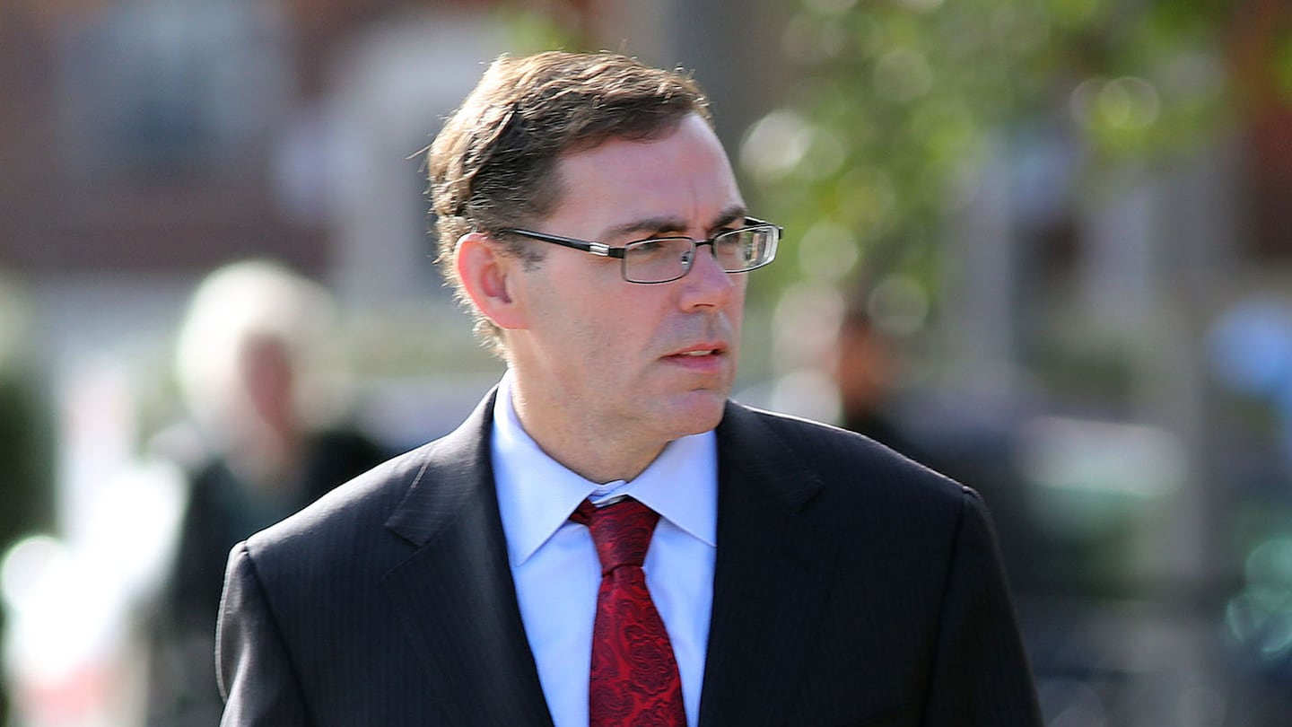 Hank Brennan was photographed in 2018 outside Saint Monica's Church in South Boston as a funeral service was held for James Whitey Bulger.